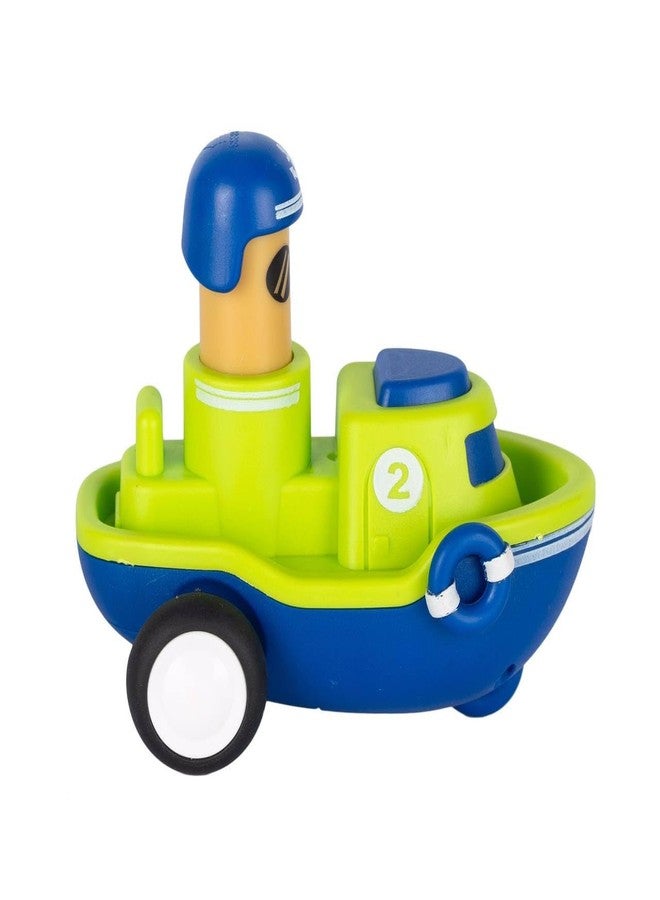 GoldiMec Pack of 2 Toy Cars Push and Go Play Set Friction Powered Car Pull Back Vehicles Transport Tools Gifts for Babies Toddlers Kids Boys Girls Age 3+ Years Old (Train and Boat) Multi Colour - Image 4